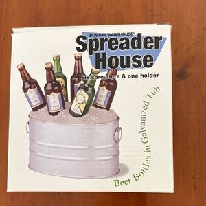 Boston Warehouse Beer Bottle Spreader Set with Galvanized Tub